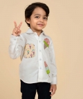 White Shirt With Ice Cream Print