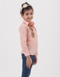 Peach embroidered shirt
