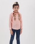 Peach embroidered shirt