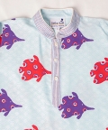 Sky Blue Hand Block Printed Kurta Set
