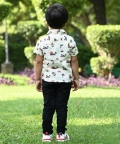 Palm Trees And Sunset Print Cotton Linen Shirt
