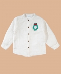 Slopo Full Sleeve Crinkle Soft Double Cotton Shirt - Creme