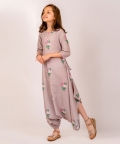 Mocha Brown Floral & Polka Dot Dhoti Jumpsuit Kids