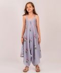 Soft Blue Floral & Polka Dot Palazzo Jumpsuit Kids