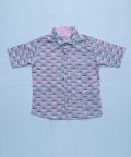 Boys Lotus block Print Shirt