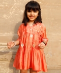 Coral Floral Twirl Around Dress