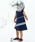 Applique Dress-Navy