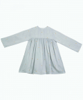 Gather Neck Dress Grey Polka
