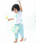 Short Top Co-ord Powder Blue Polka