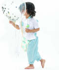 Short Top Co-ord Powder Blue Polka