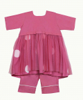 Yoke Dress Co-ord Dusty Rose Polka
