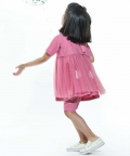 Yoke Dress Co-ord Dusty Rose Polka