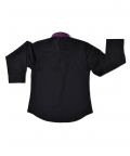 Black Shirt With Purple Collar & Embroidery On Chest