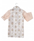 Peach Kurta With Embroidery Waist Coat