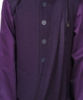 Wine Coloured Kurta With Shimmery Vest Coat