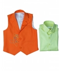 Orange Waistcoat With Lemon Coloured Shirt