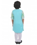 Green And White Kurta With White