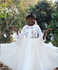 Byb Premium White Girls Fairy Hand Embroidery Organza Gown