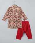 Boys Jaipur Floral Print Pure Cotton Kurta Pyjama