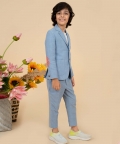 Sky Blue Suiting Blazer Set With Pants