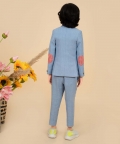 Sky Blue Suiting Blazer Set With Pants
