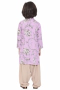 Lavender printed kurta with patiala pants