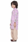 Lavender printed kurta with patiala pants