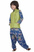 Blue printed kurta set