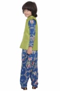 Blue printed kurta set