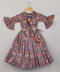 Stunning Tusser Silk Printed Top With Ghagra