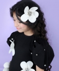 Straight Dress With 3D Flower And Stone Scattering
