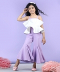 Two Color Jumpsuit With Flared Bottom