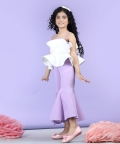 Two Color Jumpsuit With Flared Bottom