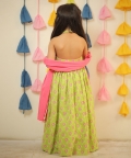 Green Full Length Block Printed Kurta With Dupatta