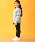 Tape Fleece Zipper Sweatshirt Black Jogger Set