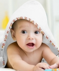 100% Organic Lion Print Organic Hooded Towel Set