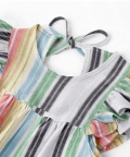 100% Organic Orange & Green Stripe Sleeves Nightdress
