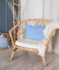 Pillow Cover with Filler Blue Checks