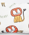 100% Organic Junior Pillow Cover Without Fillers Lion Print