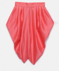 A Line Yellow Organza Kurta With Pink Dhoti