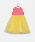 Pink Yellow Tulle Gown With Sequins Work Along Dupatta