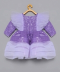 Purple Sequins Ruffle Dress