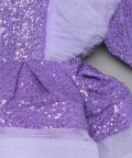 Purple Sequins Ruffle Dress