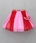 Red and Pink High Neck Embroided Lehenga