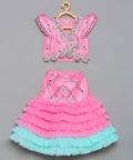 Pink Butterfly Lehenga Set 