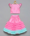 Pink Butterfly Lehenga Set 