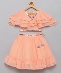 Peach Mirror Work lehenga Choli