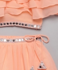 Peach Mirror Work lehenga Choli