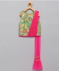 Brocade co-ord set with attached dupatta