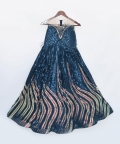 Teal Blue Sequence Gown